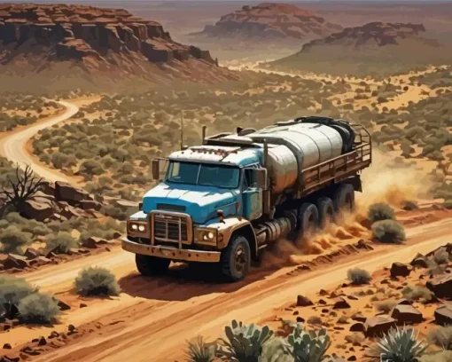 Truck In The Desert Diamond Painting