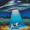 Ufo And Cow Diamond Painting