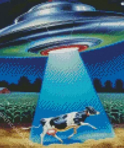 Ufo And Cow Diamond Painting