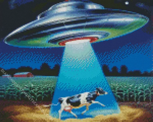 Ufo And Cow Diamond Painting