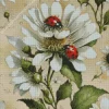 White Flowers And Ladybugs Diamond Painting