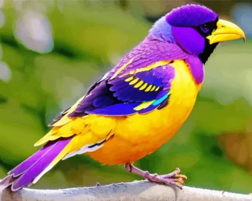 Yellow And Purple Bird Diamond Painting