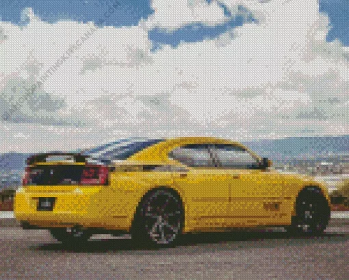 Yellow Charger Daytona Diamond Painting