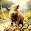 Boar Baby Diamond Painting