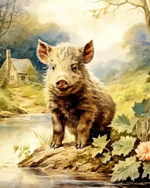 Boar Baby Diamond Painting