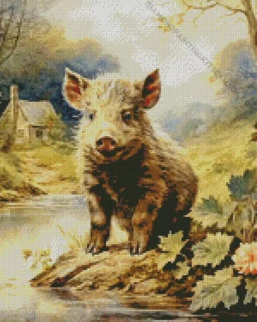 Boar Baby Diamond Painting