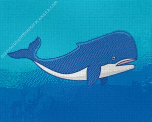 Easy Blue Whale Diamond Painting