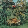 Henri Rousseau The Hungry Lion Diamond Painting