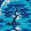 Moonlight Blue Tree Diamond Painting