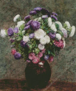 Asters In A Vase By Henri Fantin Latour Diamond Painting