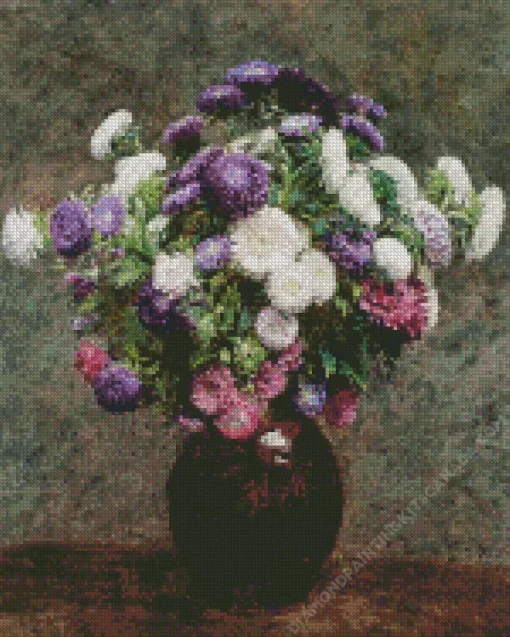 Asters In A Vase By Henri Fantin Latour Diamond Painting