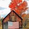 Barn With American Flag Diamond Painting