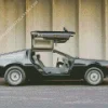 Black Delorean Car Diamond Painting