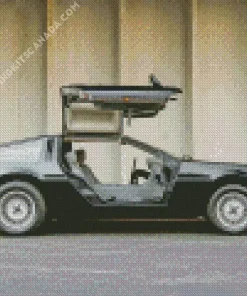 Black Delorean Car Diamond Painting