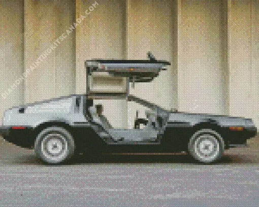 Black Delorean Car Diamond Painting