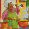 Black Grandma Diamond Painting