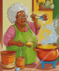 Black Grandma Diamond Painting