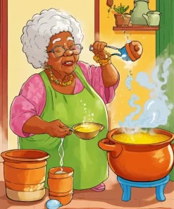 Black Grandma Diamond Painting