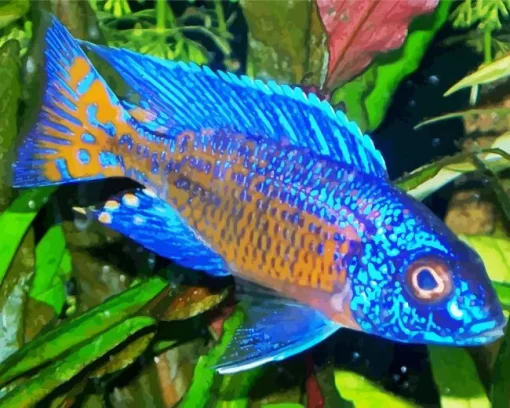 Blue Tropical Fish Diamond Painting