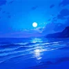 Blue Twilight Beach Diamond Painting