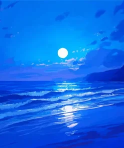 Blue Twilight Beach Diamond Painting