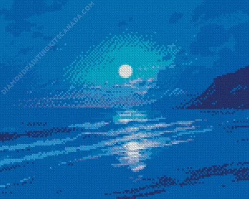 Blue Twilight Beach Diamond Painting