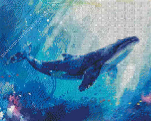 Blue Whale Art Diamond Painting