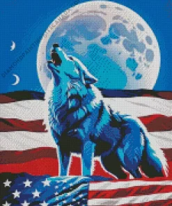 Blue Wolf Art Diamond Painting