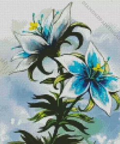 Blue Zelda Flowers Diamond Painting