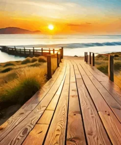 Boardwalk At Sunset Diamond Painting