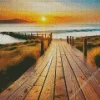 Boardwalk At Sunset Diamond Painting