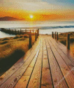 Boardwalk At Sunset Diamond Painting