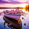 Boat Flowers Diamond Painting