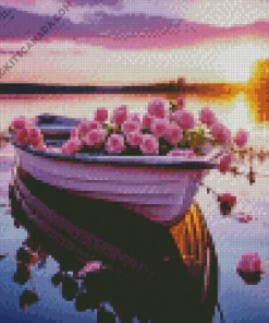 Boat Flowers Diamond Painting