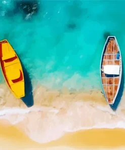 Boats On Beach Diamond Painting