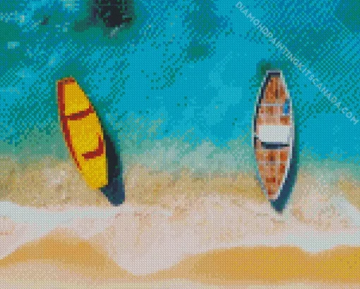 Boats On Beach Diamond Painting