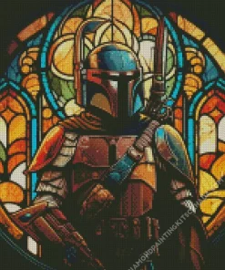 Boba Fett Stained Glass Diamond Painting