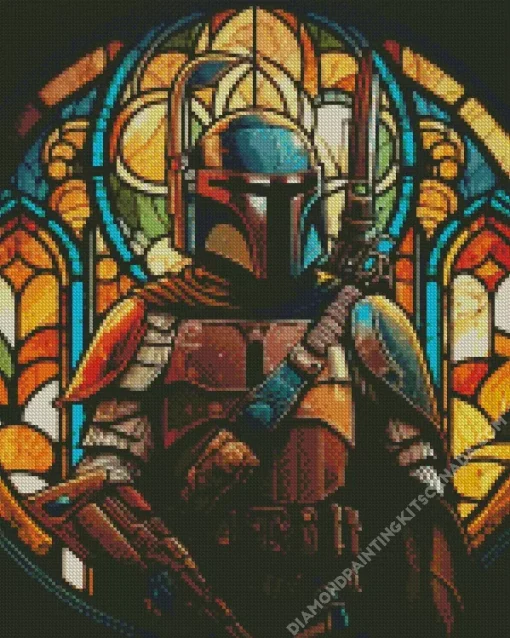 Boba Fett Stained Glass Diamond Painting