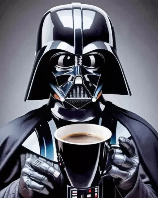 Darth Vader Drinking Coffee Diamond Painting