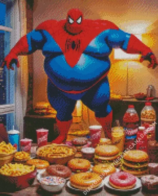 Fat Spiderman Art Diamond Painting