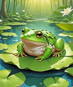 Frog And Lily Pad Diamond Painting