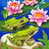 Frogs And Lily Pad Diamond Painting