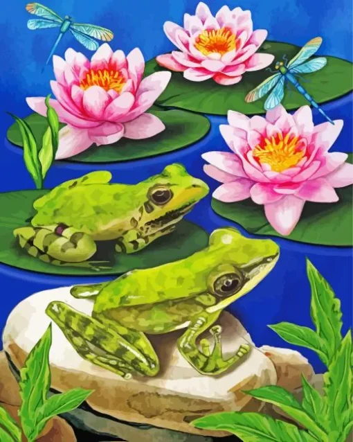 Frogs And Lily Pad Diamond Painting