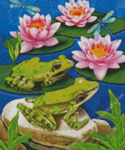 Frogs And Lily Pad Diamond Painting