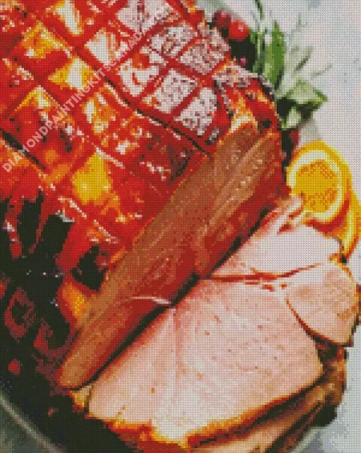 Glazed Ham Dish Diamond Painting