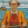 Grandmother On Boat Art Diamond Painting