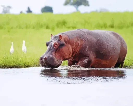 Gray Hippopotamus Diamond Painting