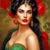 Gypsy Woman With Flowers Diamond Painting