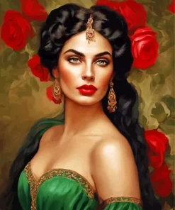 Gypsy Woman With Flowers Diamond Painting