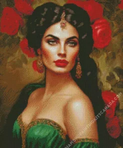 Gypsy Woman With Flowers Diamond Painting